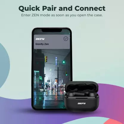 DEFY Gravity Zen with 4 Mics ENC, Low Latency and Brisk Charging Bluetooth Headset (Bold Black, In the Ear) DEFY Gravity Zen with 4 Mics ENC, Low Latency and Brisk Charging Bluetooth Headset (Bold Black, In the Ear)